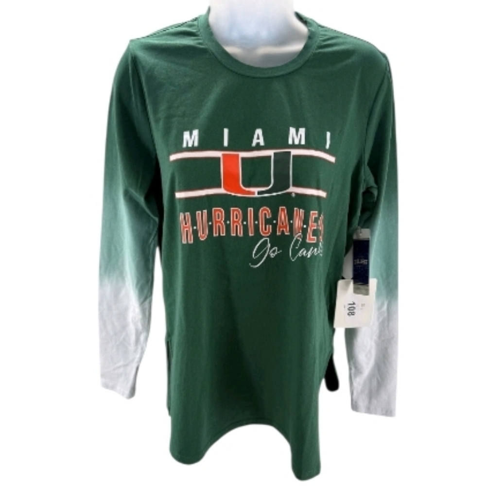 Miami Univeristy Hurricanes Long Sleeve Shirt Women's Large Wear by Erin Andrews - Picture 2 of 9